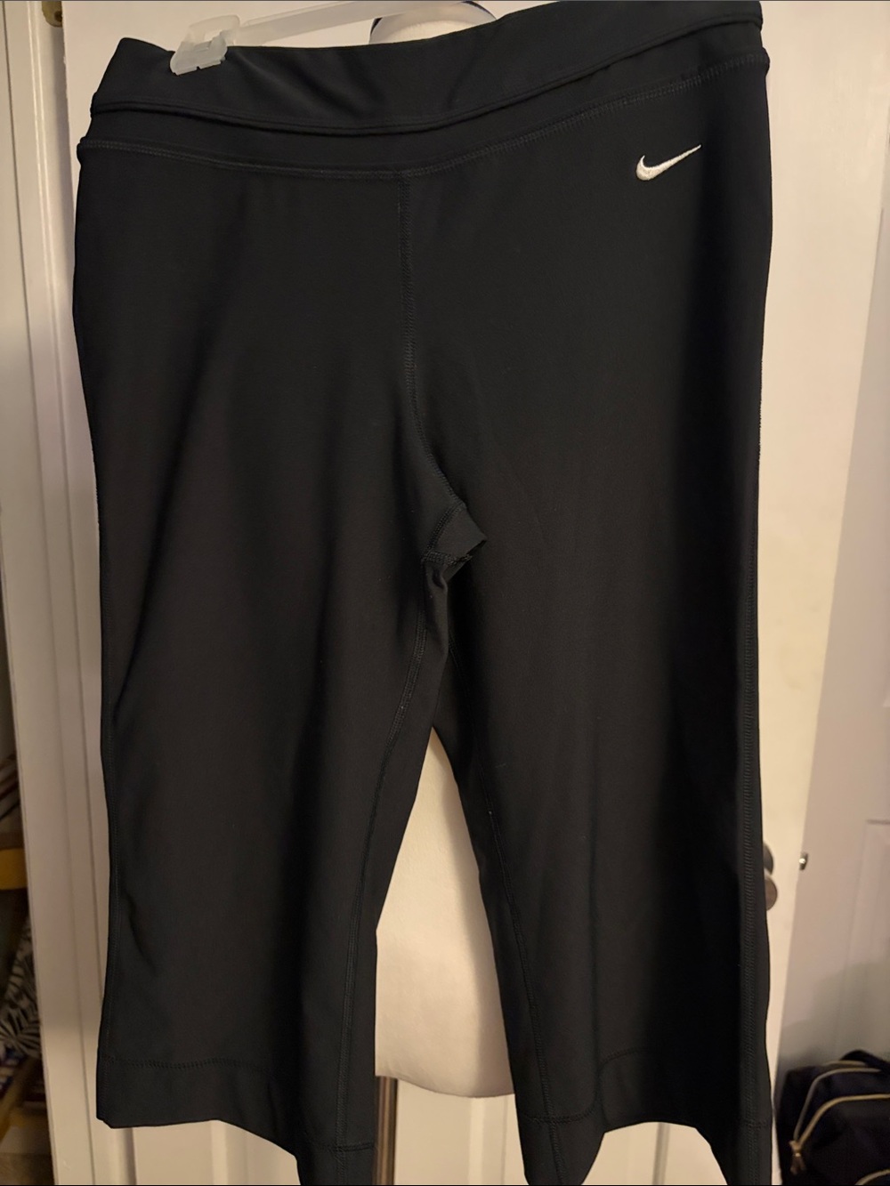 Nike Black Capri Leggings with White Swoosh